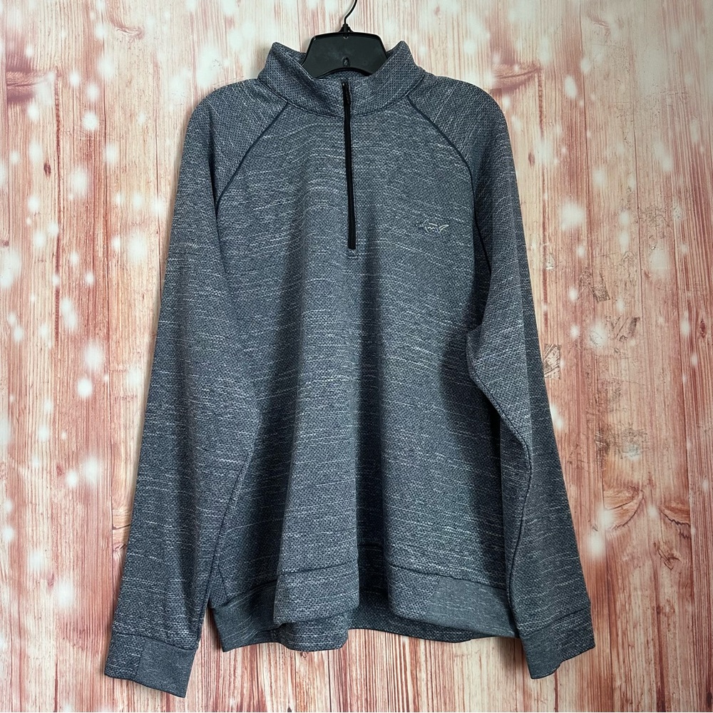Greg Normal Steel Blue Static Space Dye Quarter Zip Sweatshirt Size XL